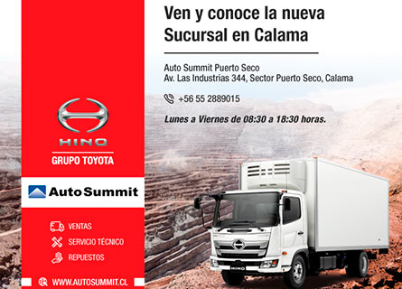 Información de nueva sucursal camiones Hino Auto Summit en Calama