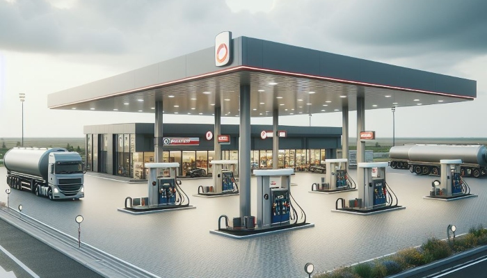Estación de gasolina para camiones 